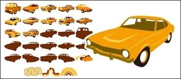وکتور عناصر متریال خودروهای کلاسیک