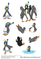 مجموعه وکتور پنگوئن خنده دار