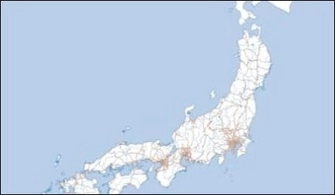 نقشه ژاپن وکتور شبکه راه آهن