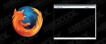 متریال وکتور پنجره مرورگر فایرفاکس