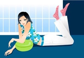 وکتور دختر در حالت دراز کشیدن 9