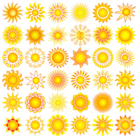 وکتور مجموعه نمادهای خورشید