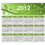 تقویم وکتور رایگان Eco Green 2012