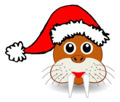صورت خنده دار ماهی دریایی با کلاه بابانوئل