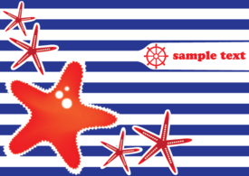وکتور رایگان طرح کارت پستال با ستاره دریایی