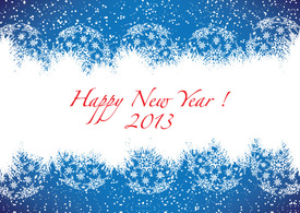 وکتور رایگان کارت تبریک آبی سال نو مبارک 2013