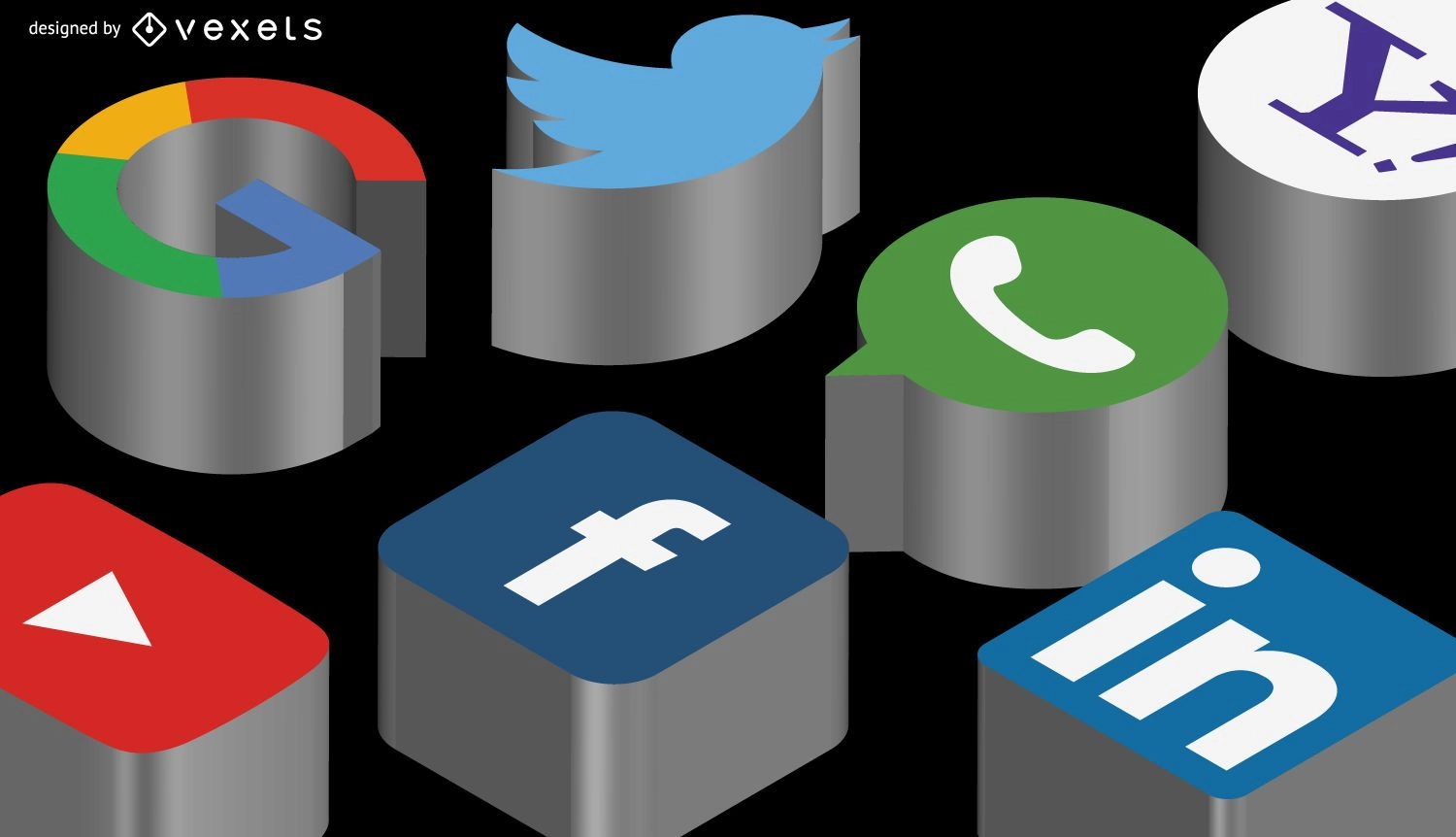 مجموعه آیکون های Social3D